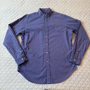 Ralph Lauren Men's Classic Fit Button Down Dress Shirt Blue Pink 15.5(34/35)